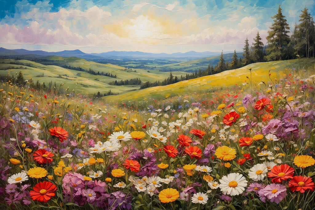 Field of colorful flowers Field of colorful flowers