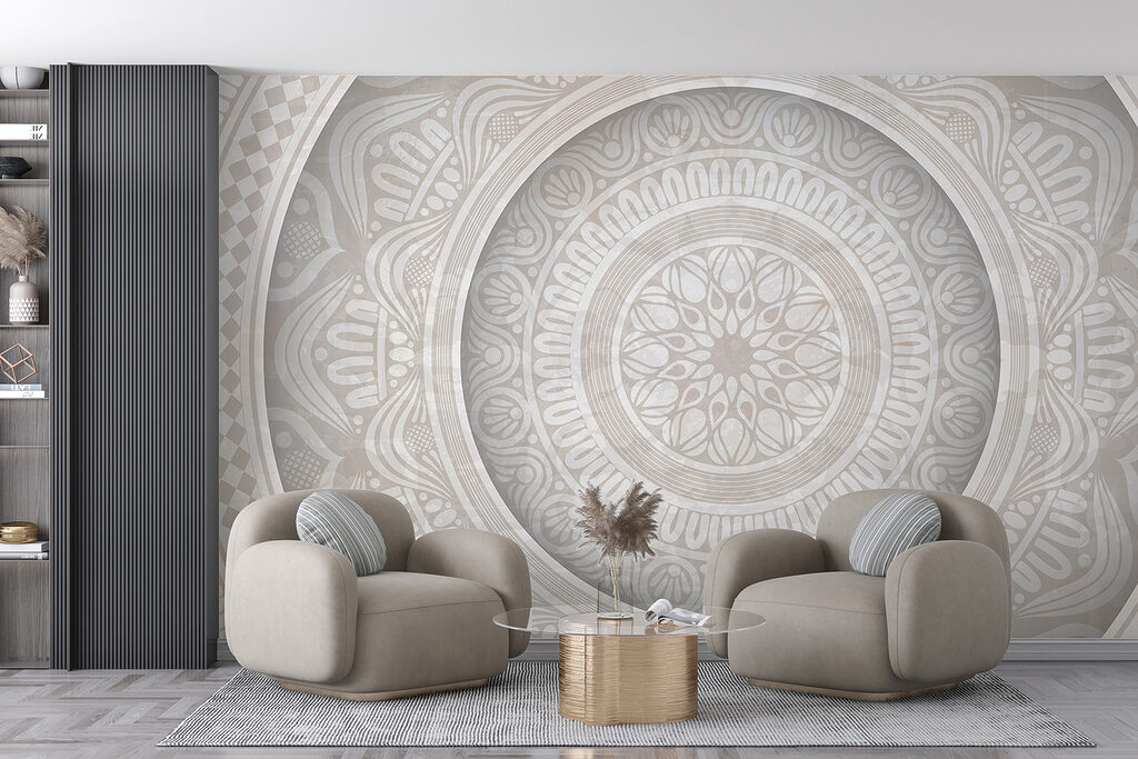 Circular pattern on a white surface Circular pattern on a white surface