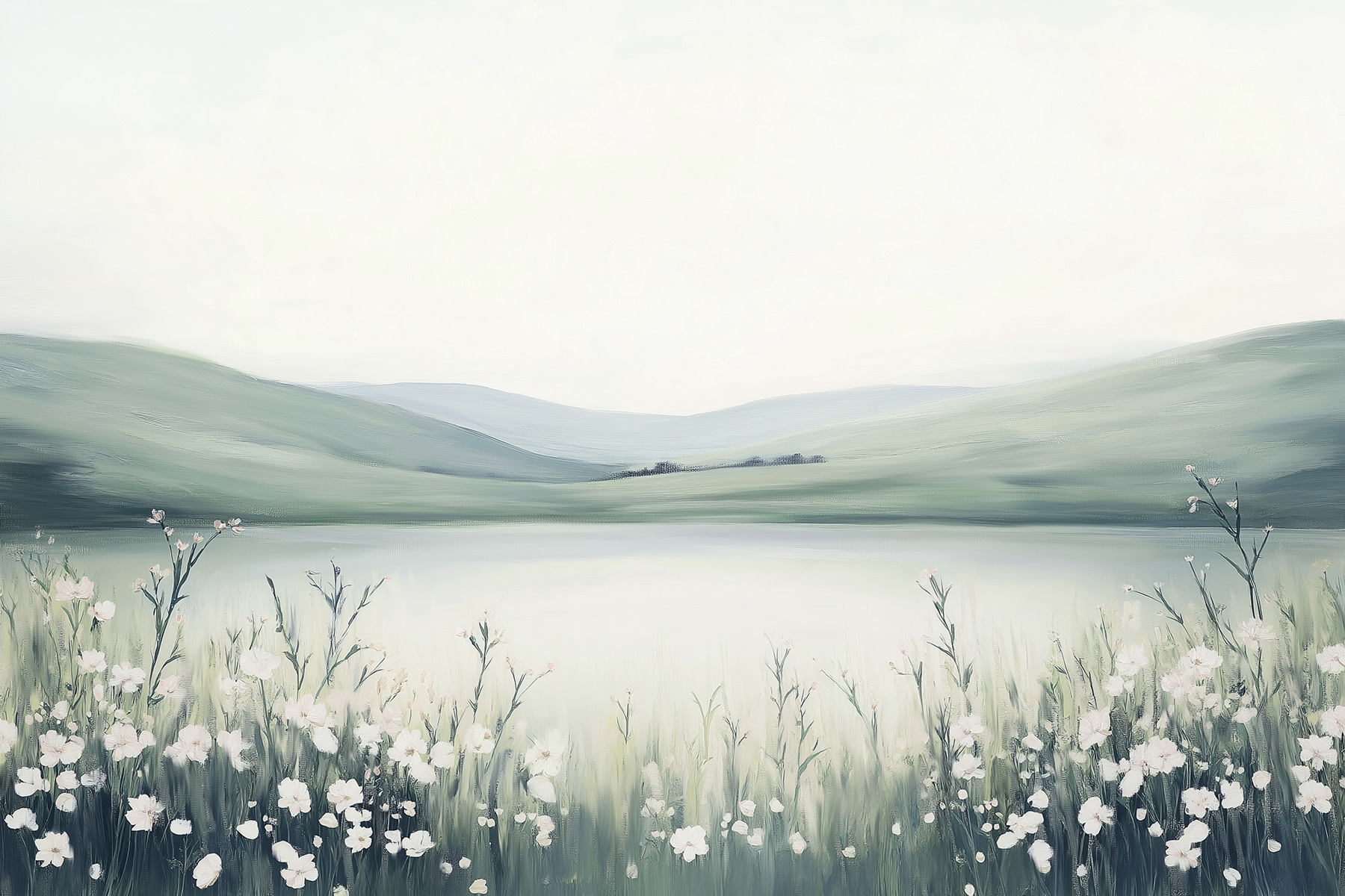Painting of a field of flowers Painting of a field of flowers