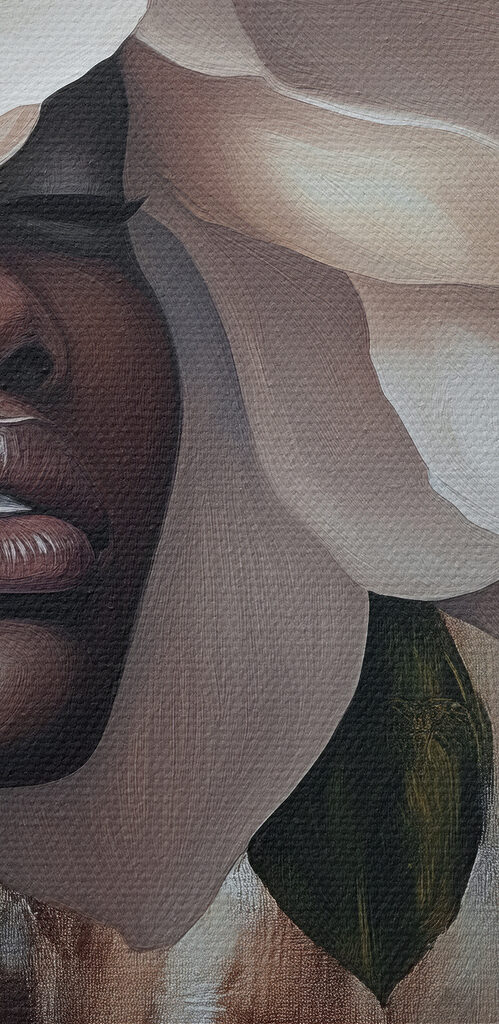 Woman with white flowers on her head