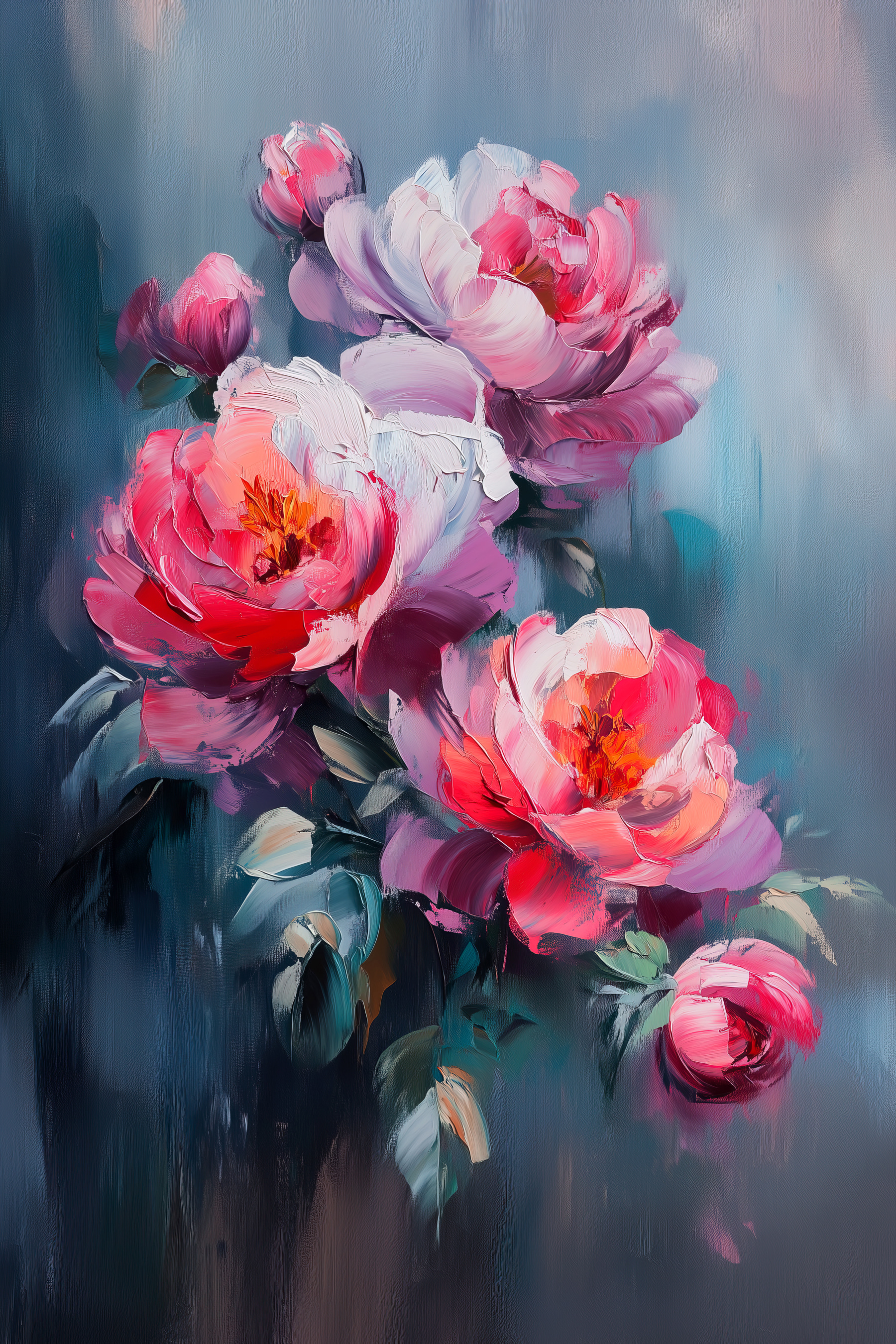 Painting of pink flowers Painting of pink flowers