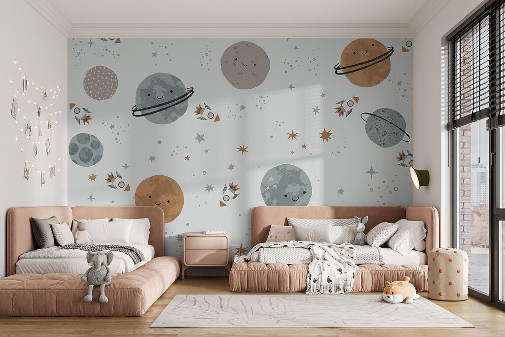 Pattern of planets and rockets