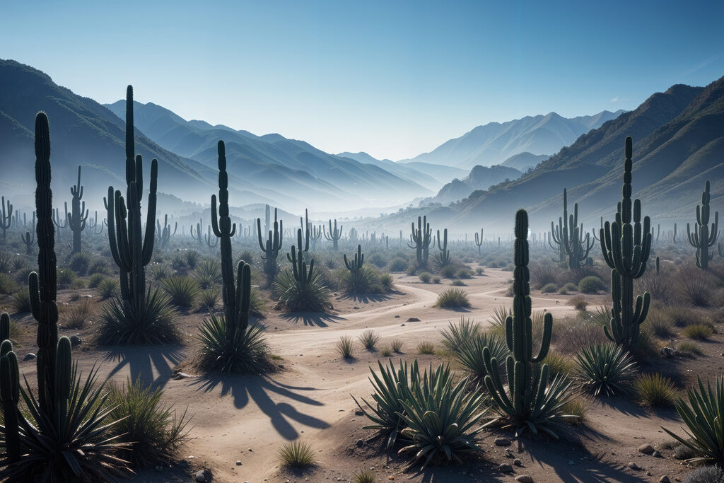 Cactus in a desert Cactus in a desert