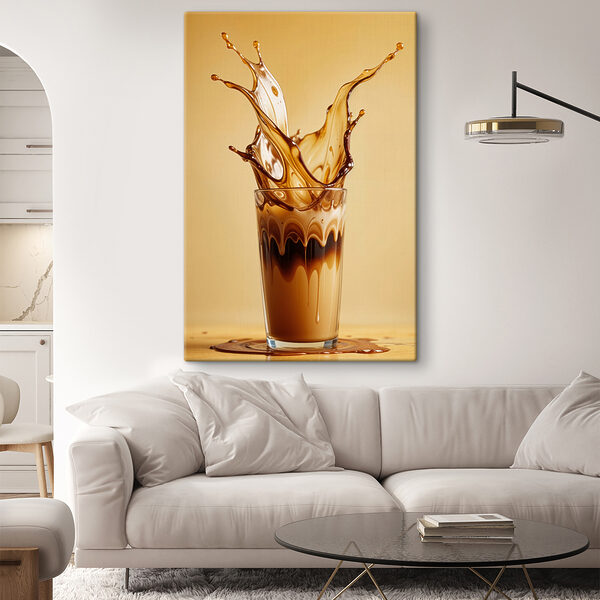 Glass of liquid with brown liquid splashing out Glass of liquid with brown liquid splashing out