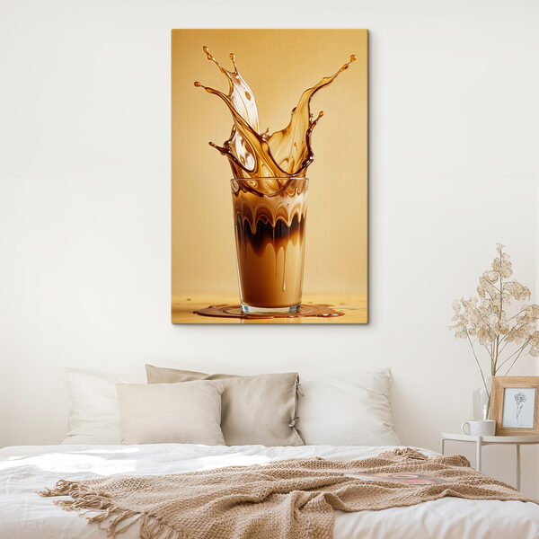 Glass of liquid with brown liquid splashing out Glass of liquid with brown liquid splashing out