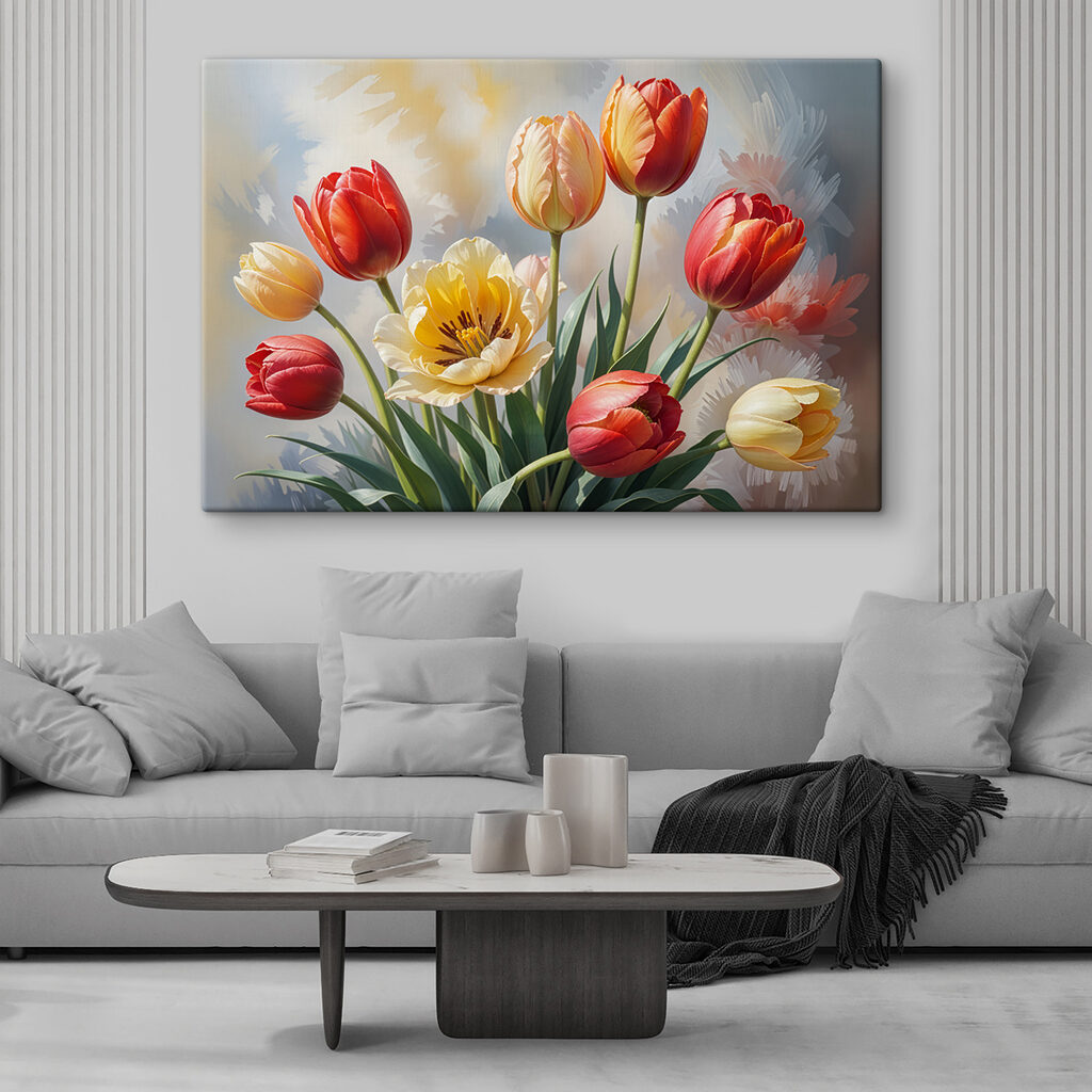 Group of tulips in a vase Group of tulips in a vase