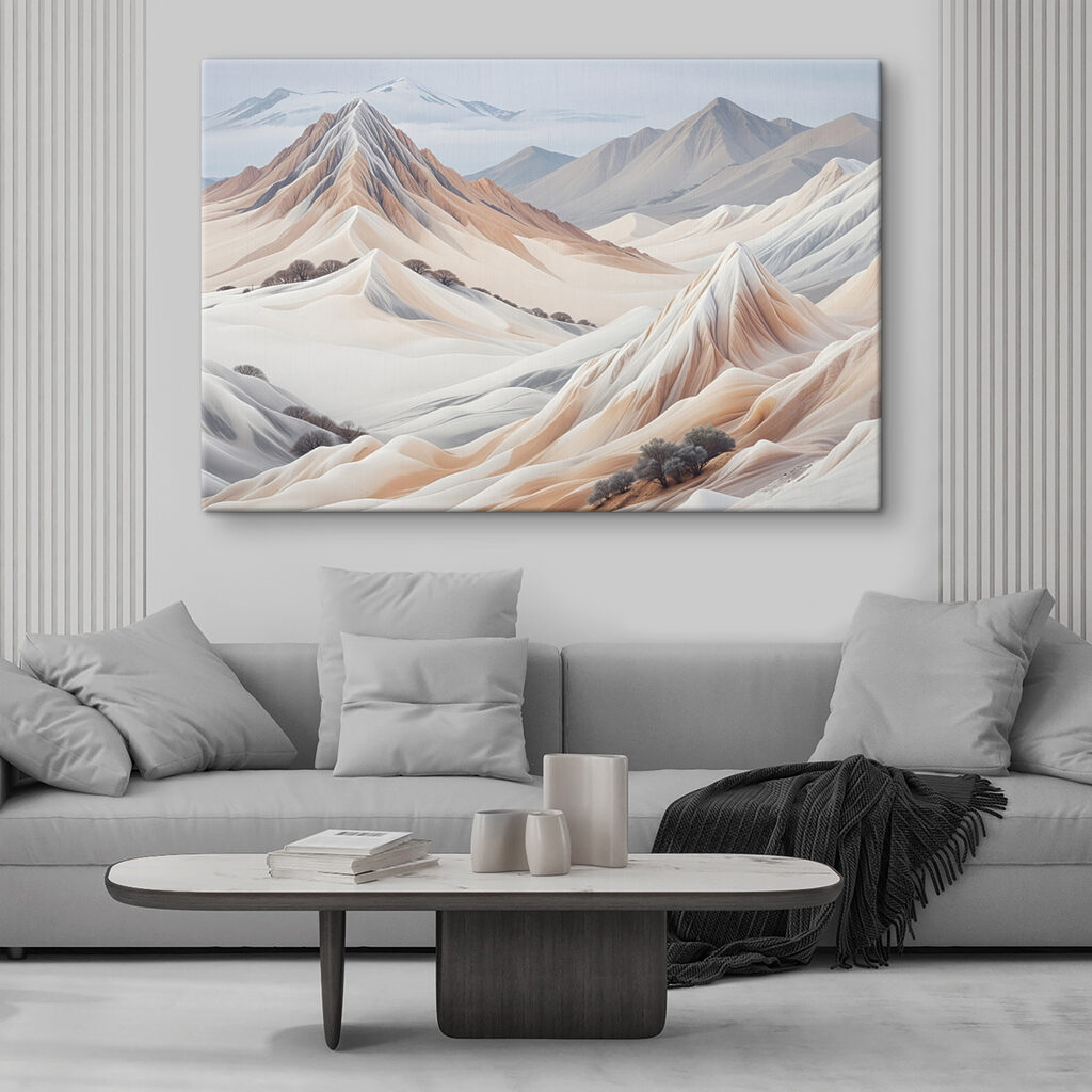 Desert landscape with mountains and trees