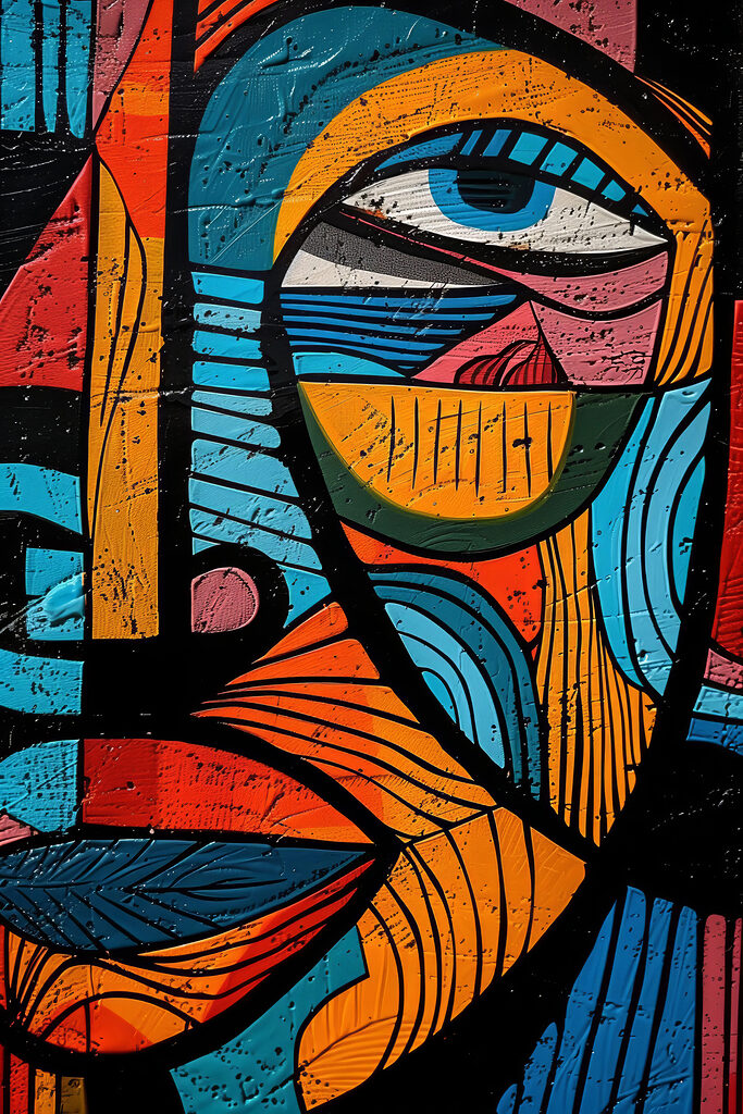 Colorful painting of a face Colorful painting of a face