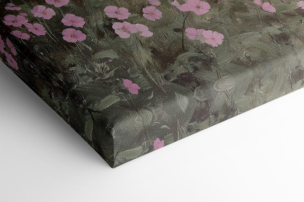 River with purple flowers