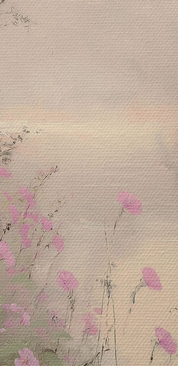 River with purple flowers