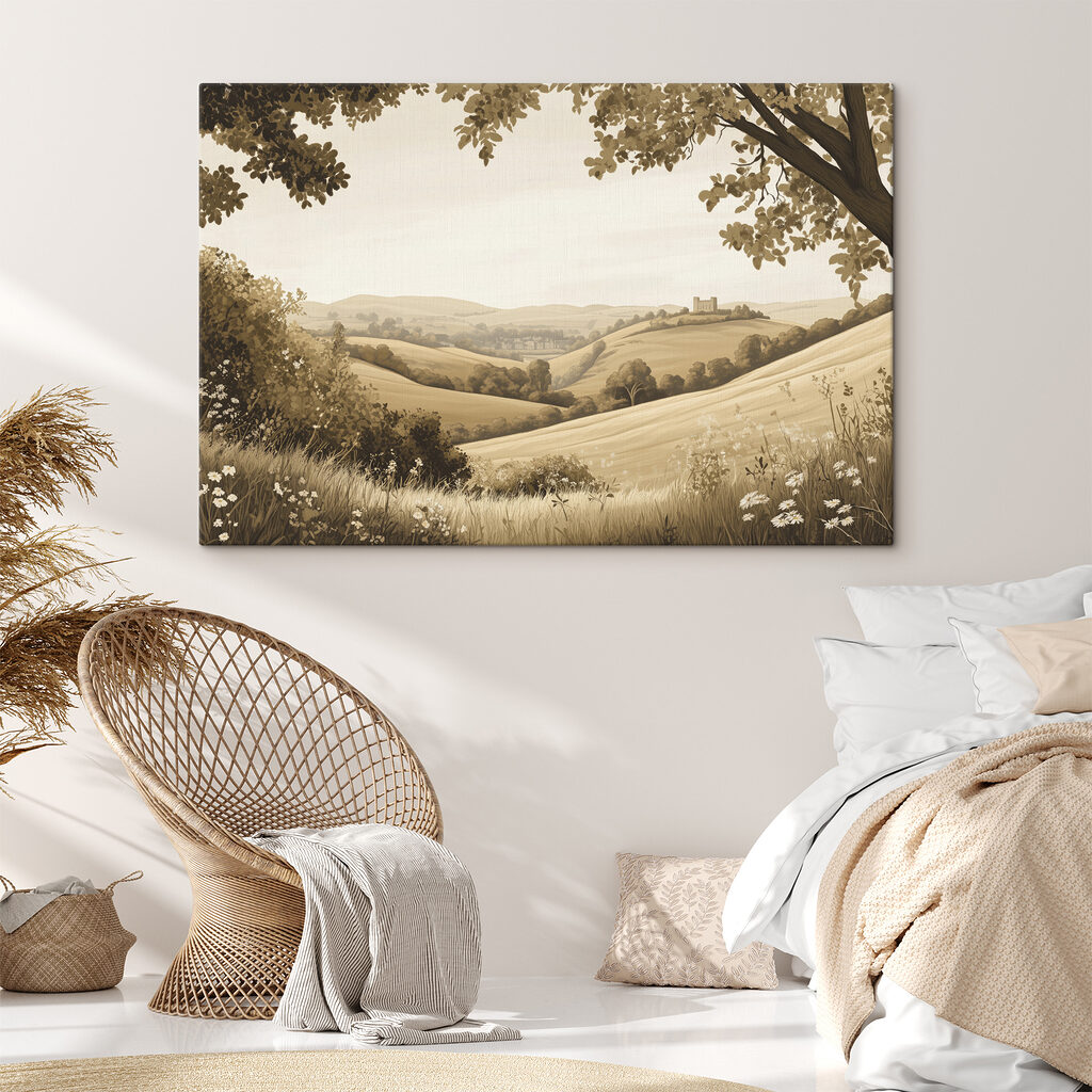 Landscape with hills and trees