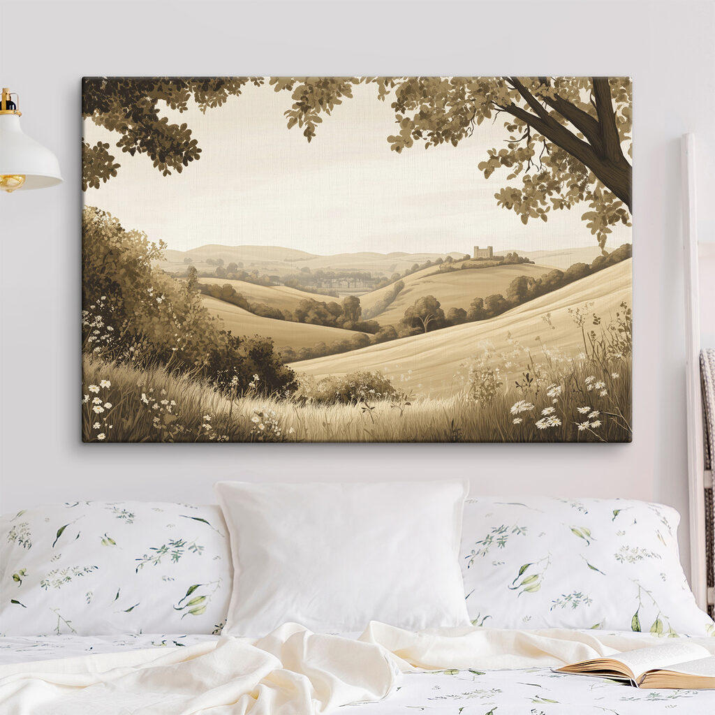 Landscape with hills and trees
