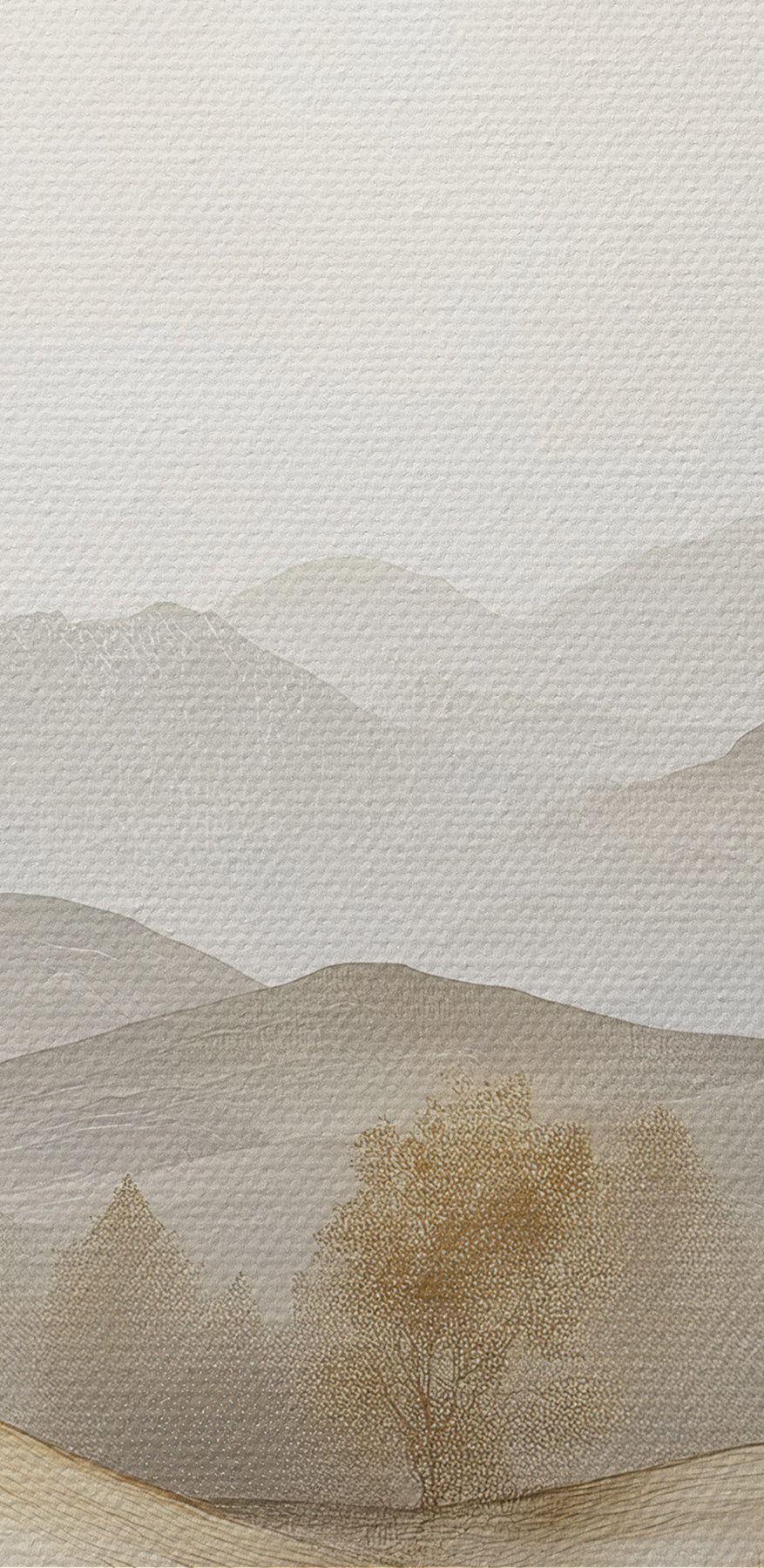 Landscape of hills with trees and mountains in the background Landscape of hills with trees and mountains in the background