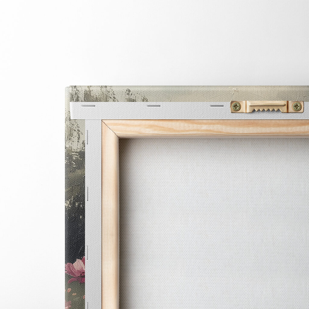 Painting of a field of pink flowers