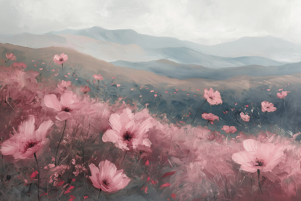 Field of pink flowers