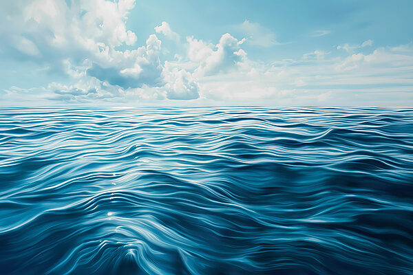 Blue ocean with clouds in the sky Blue ocean with clouds in the sky