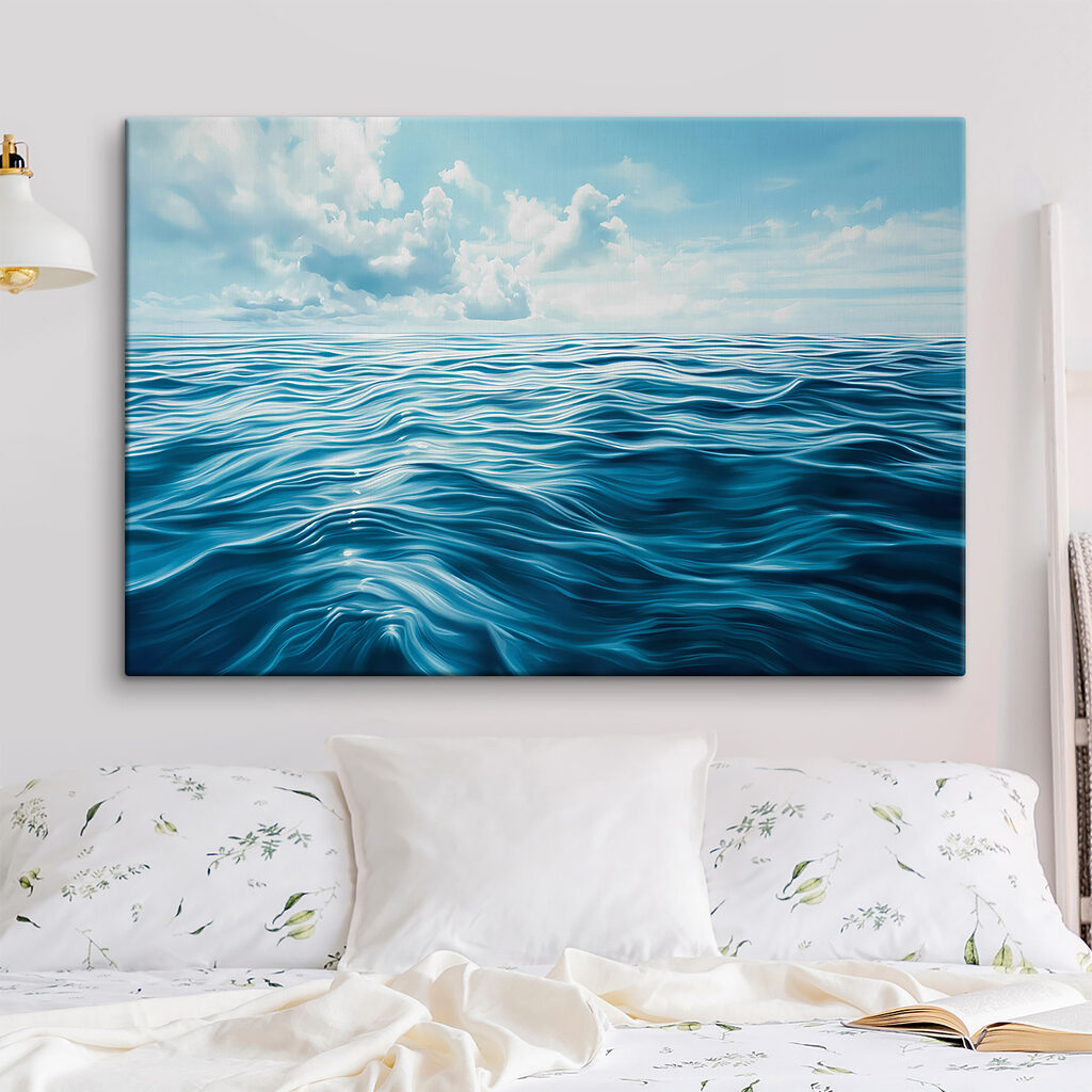 Blue ocean with clouds in the sky Blue ocean with clouds in the sky