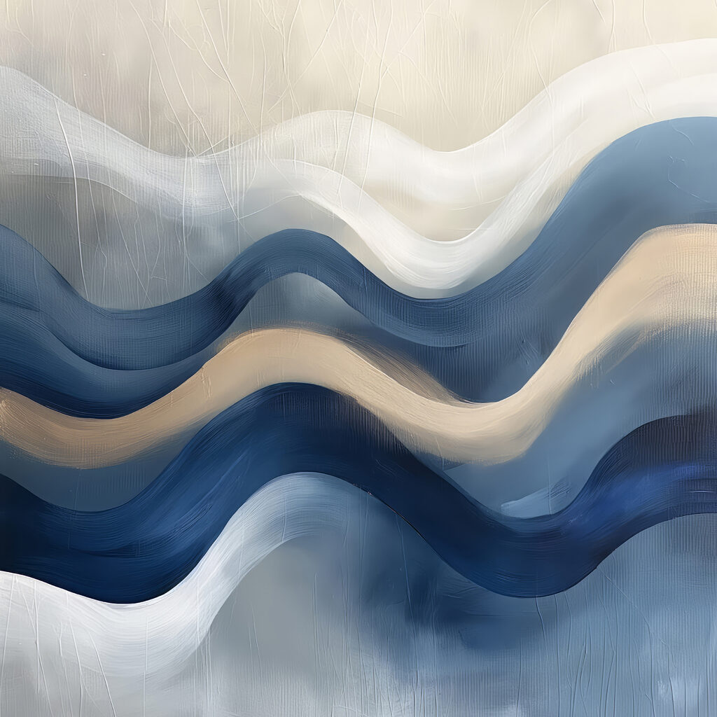 Blue and white wavy lines