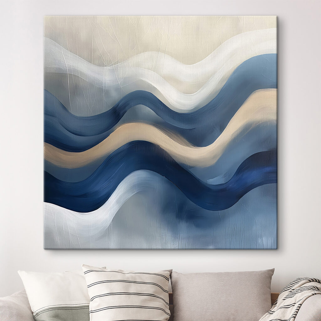 Blue and white wavy lines