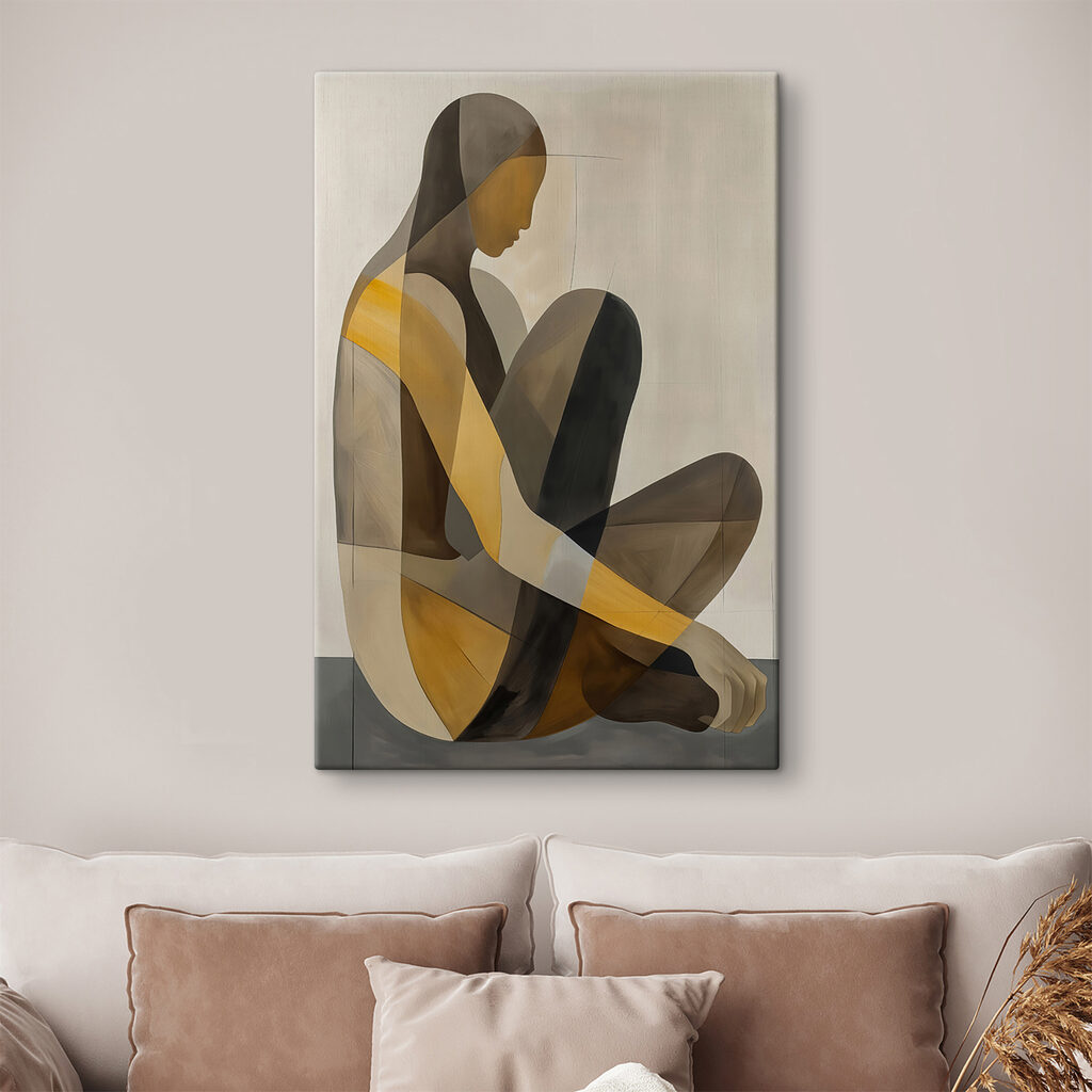 Painting of a woman sitting down
