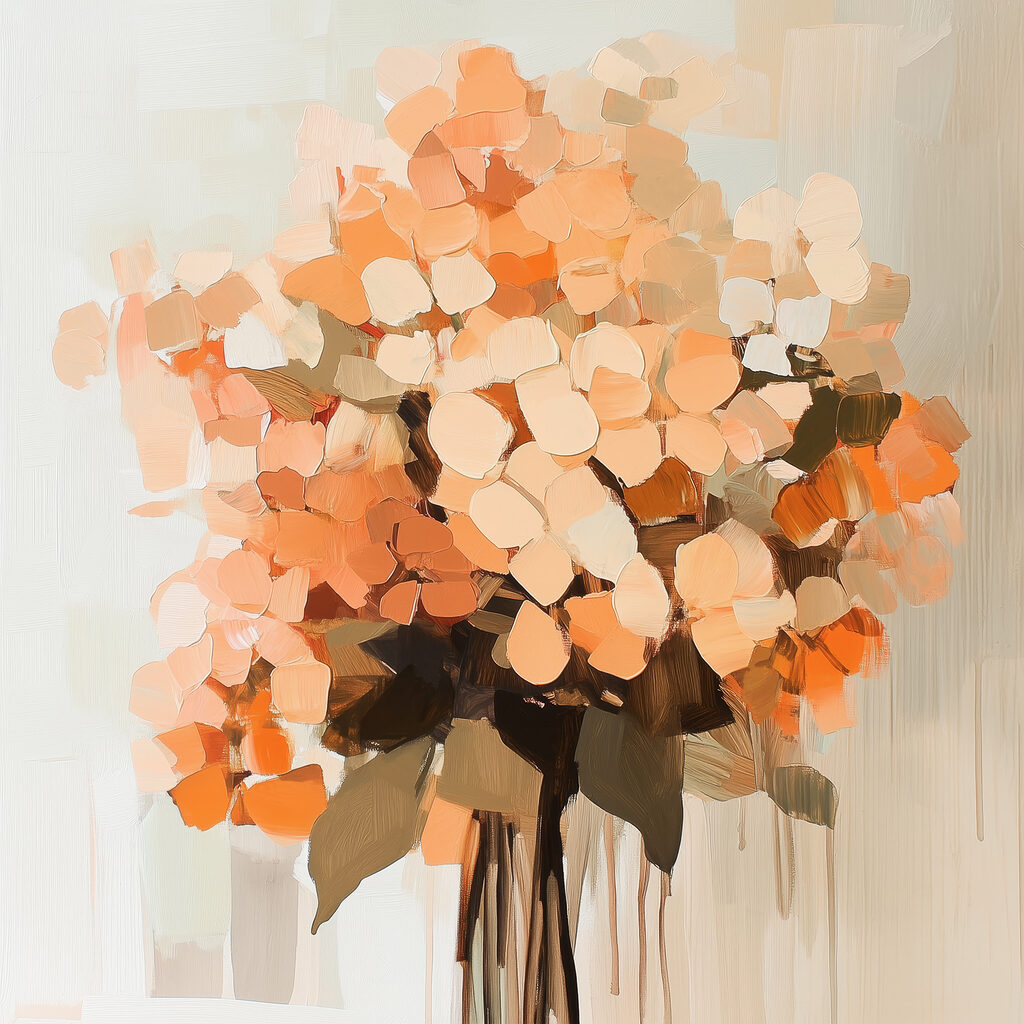 Painting of a bouquet of flowers Painting of a bouquet of flowers