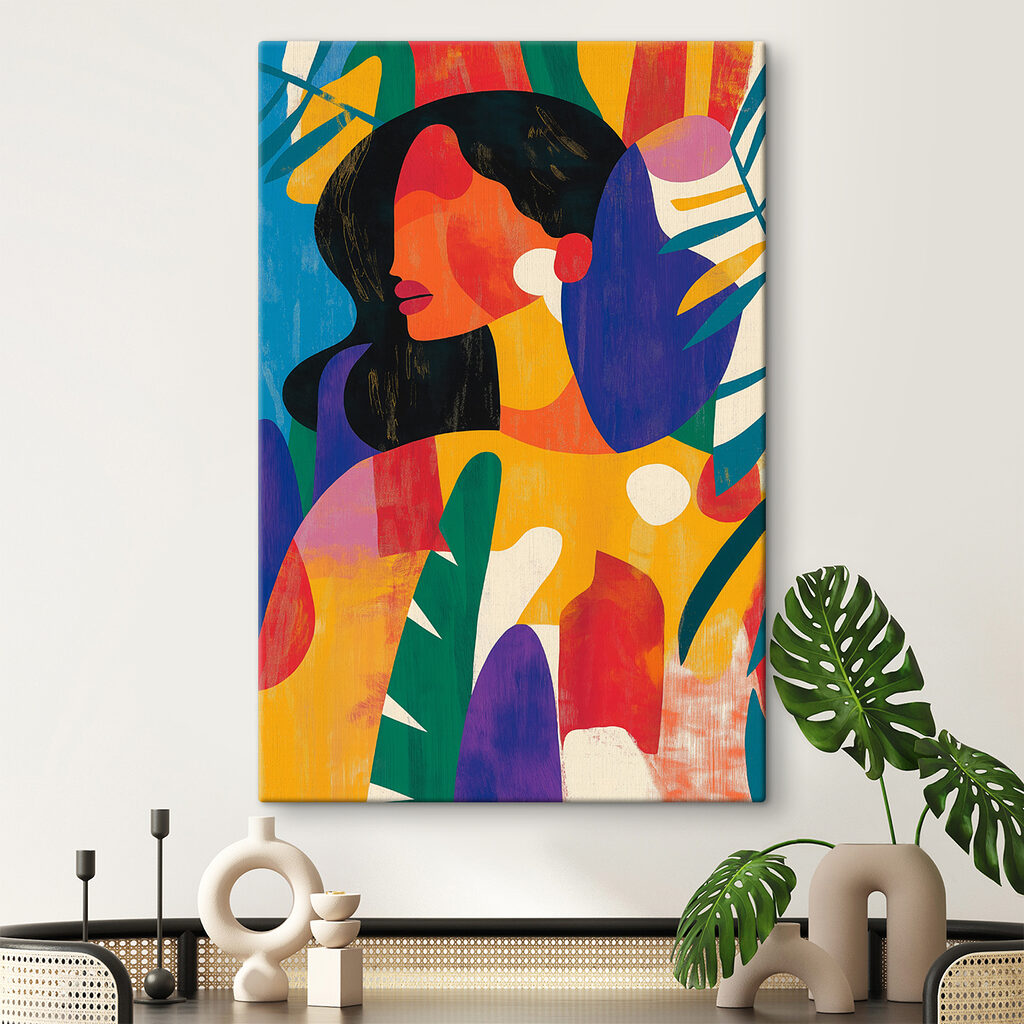 Woman with colorful leaves Woman with colorful leaves