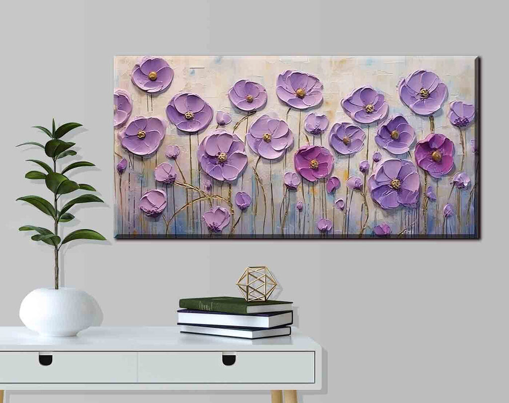 Painting of purple flowers Painting of purple flowers