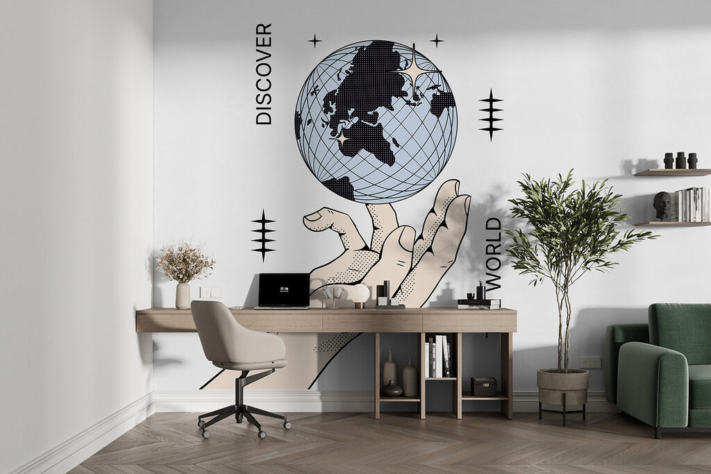 Hand holding a globe