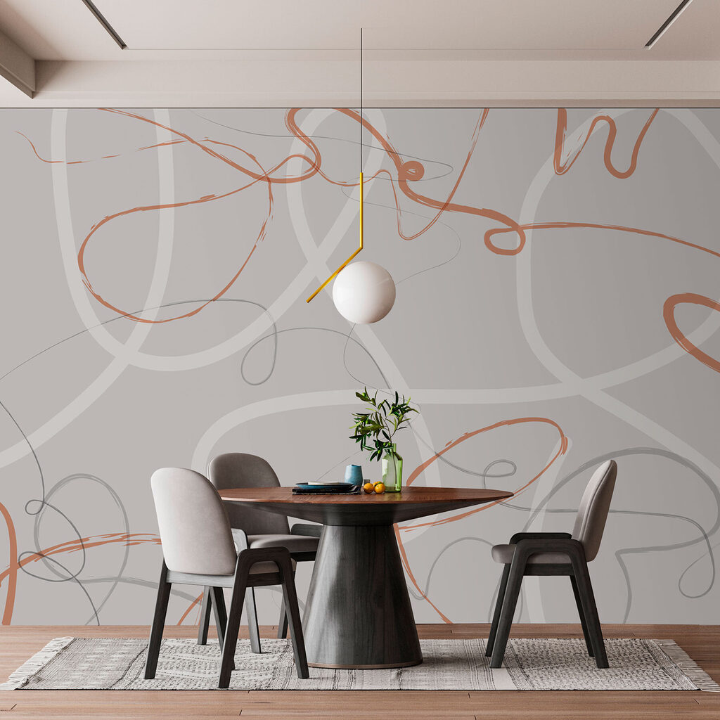 Grey and orange swirls