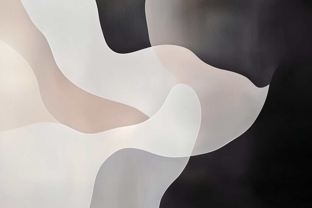 Black and white background with white and grey shapes Black and white background with white and grey shapes