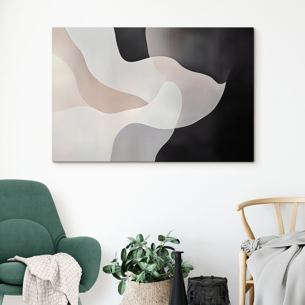 Black and white background with white and grey shapes Black and white background with white and grey shapes