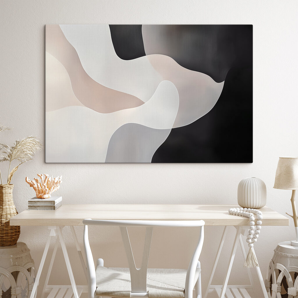 Black and white background with white and grey shapes Black and white background with white and grey shapes