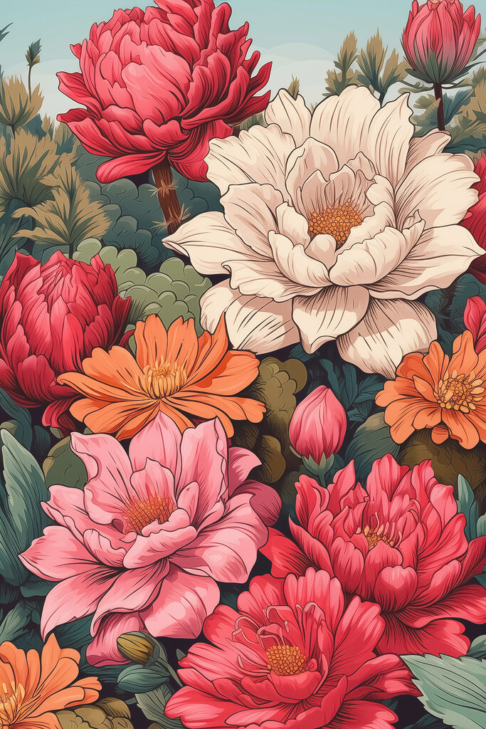 Vibrant blooms in full bloom Vibrant blooms in full bloom