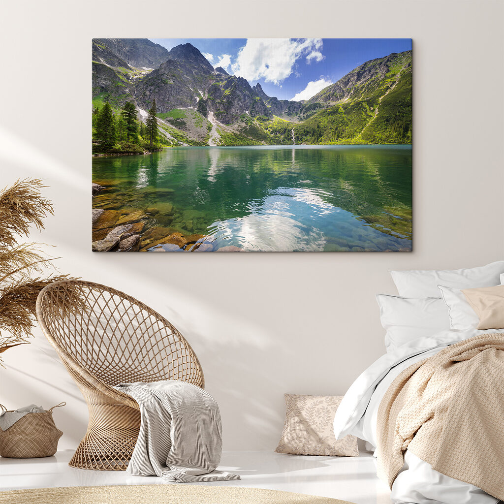 Lake surrounded by mountains