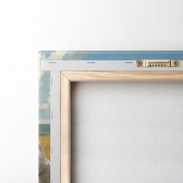 Group of white dogs running in a field