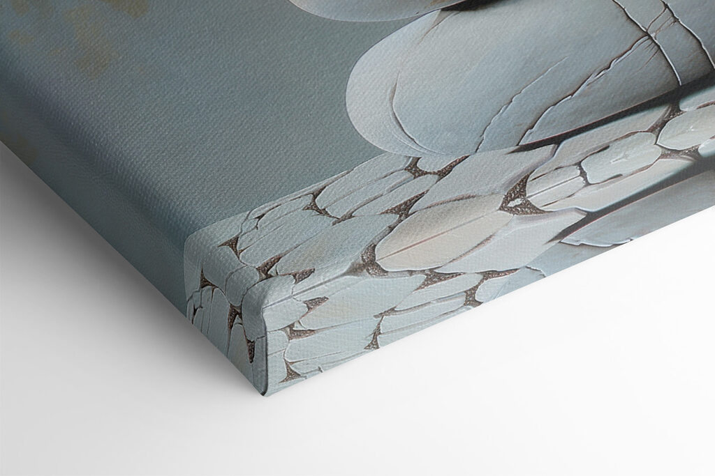 Painting of a plant and a stack of rocks