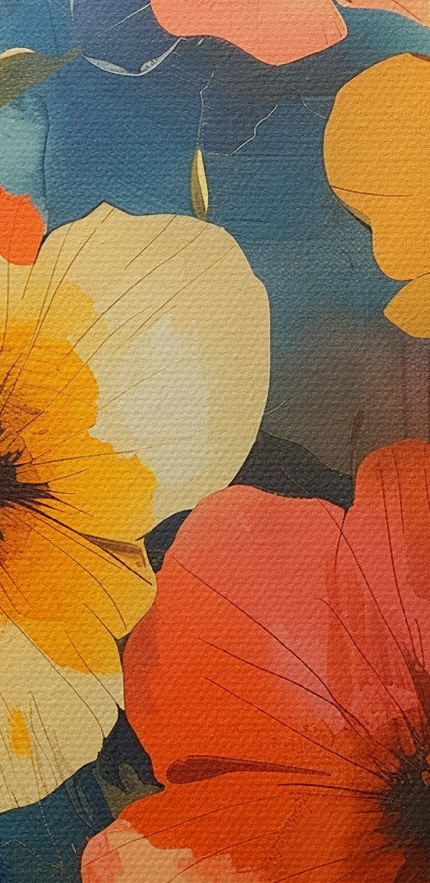 Painting of flowers on a wall Painting of flowers on a wall