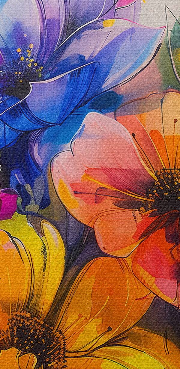 Painting of flowers on a white background Painting of flowers on a white background