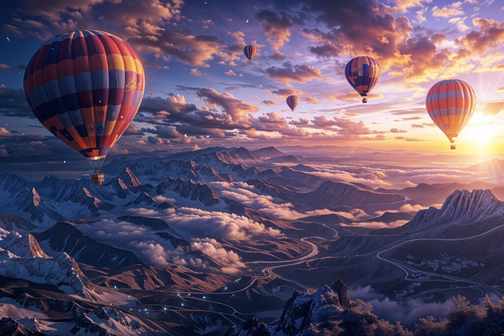 Hot air balloons in the sky Hot air balloons in the sky