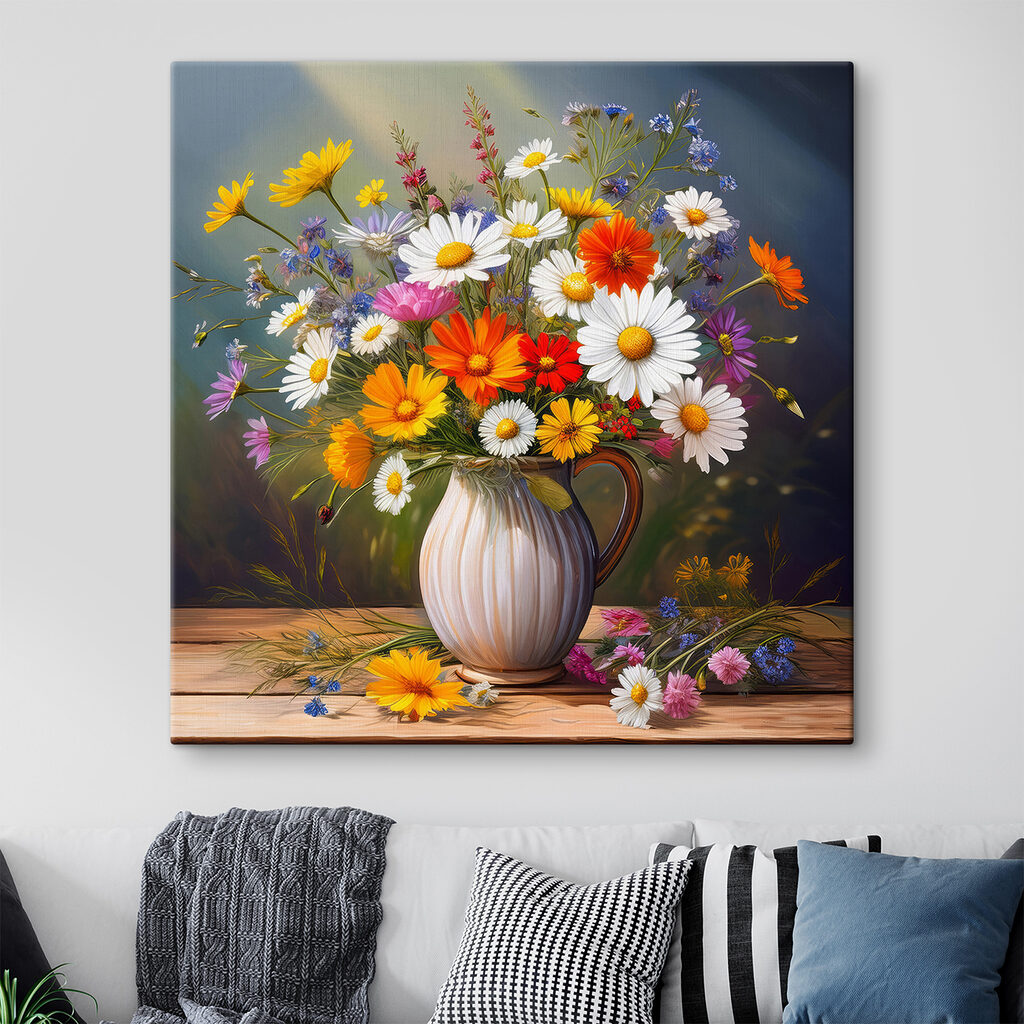 Painting of a vase of flowers