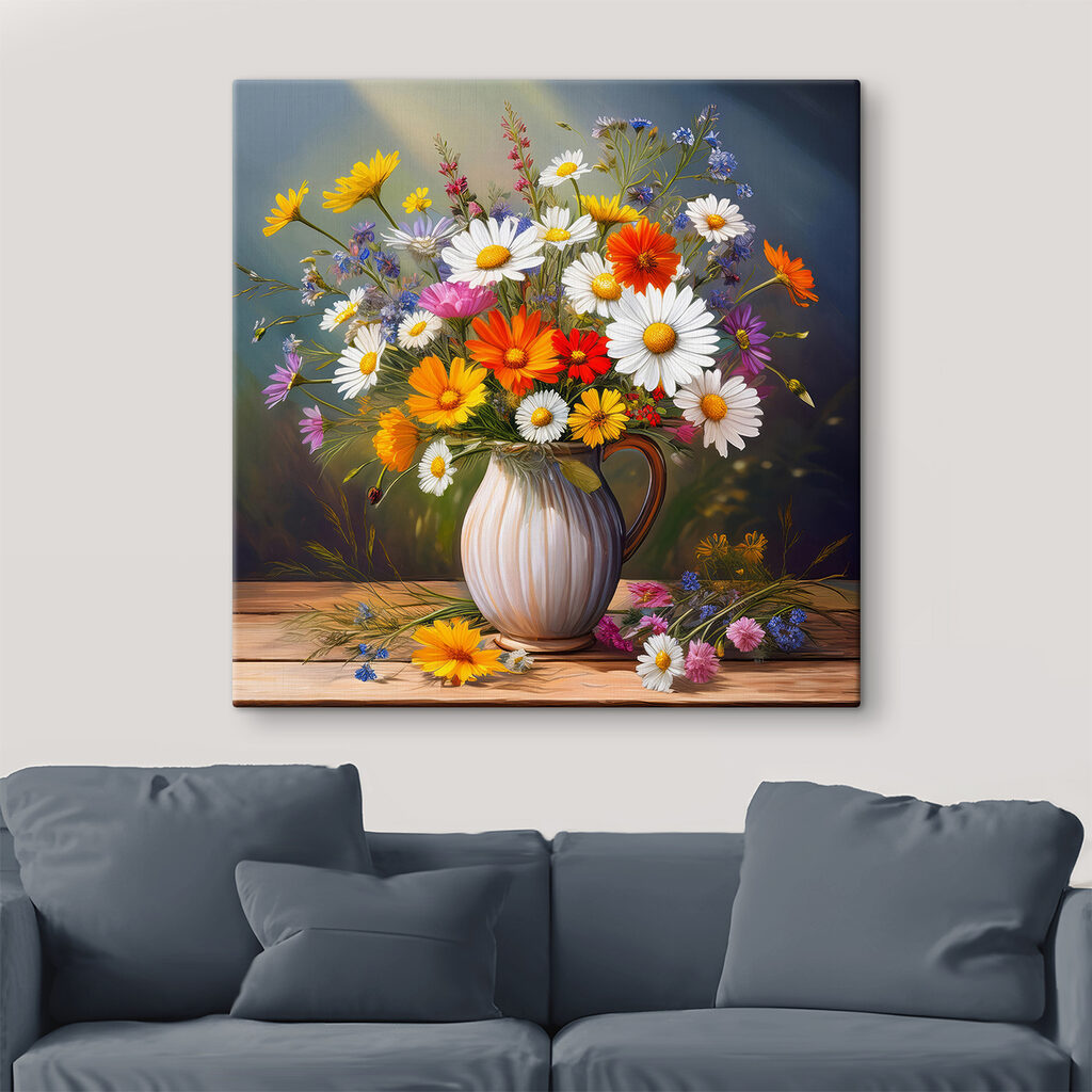 Painting of a vase of flowers