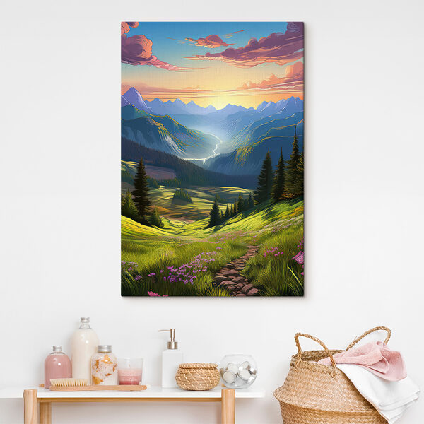 Landscape of mountains and trees Landscape of mountains and trees