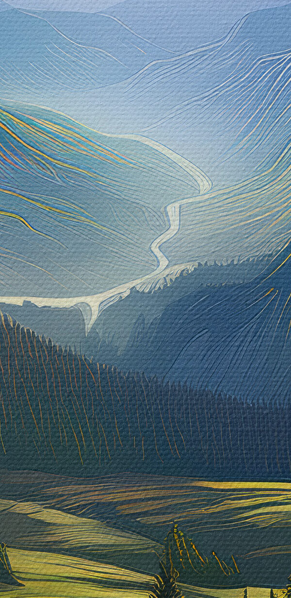 Landscape of mountains and trees Landscape of mountains and trees
