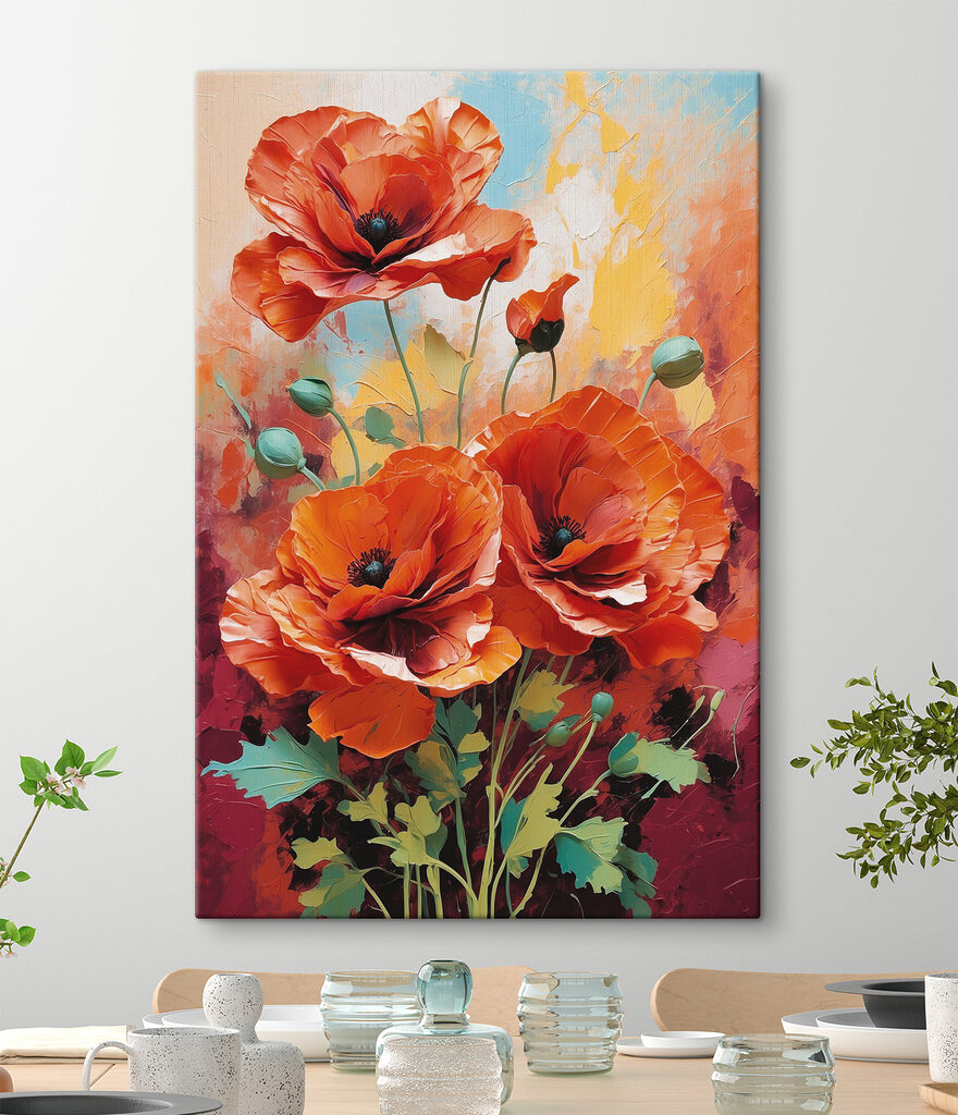 Painting of red flowers