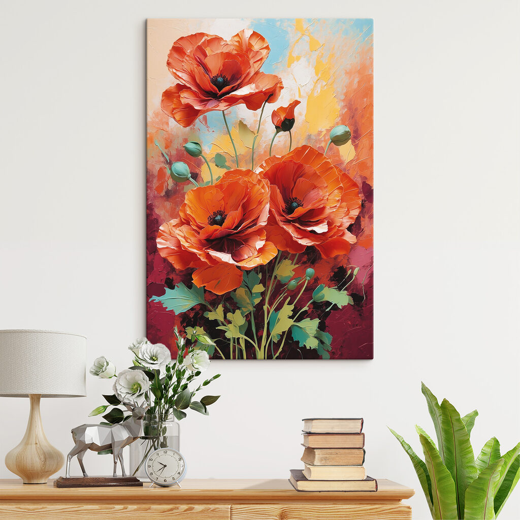Painting of red flowers