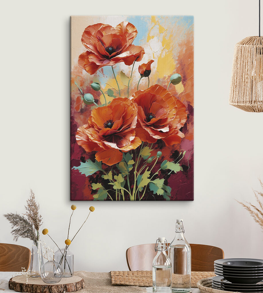 Painting of red flowers