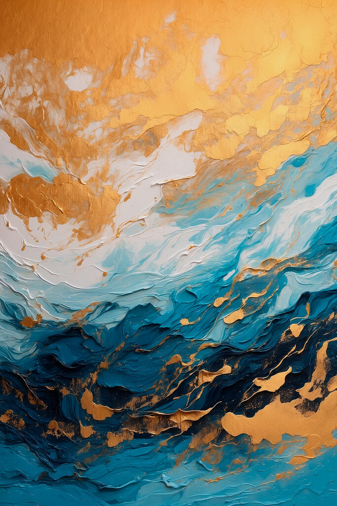 Azure currents meet amber shores