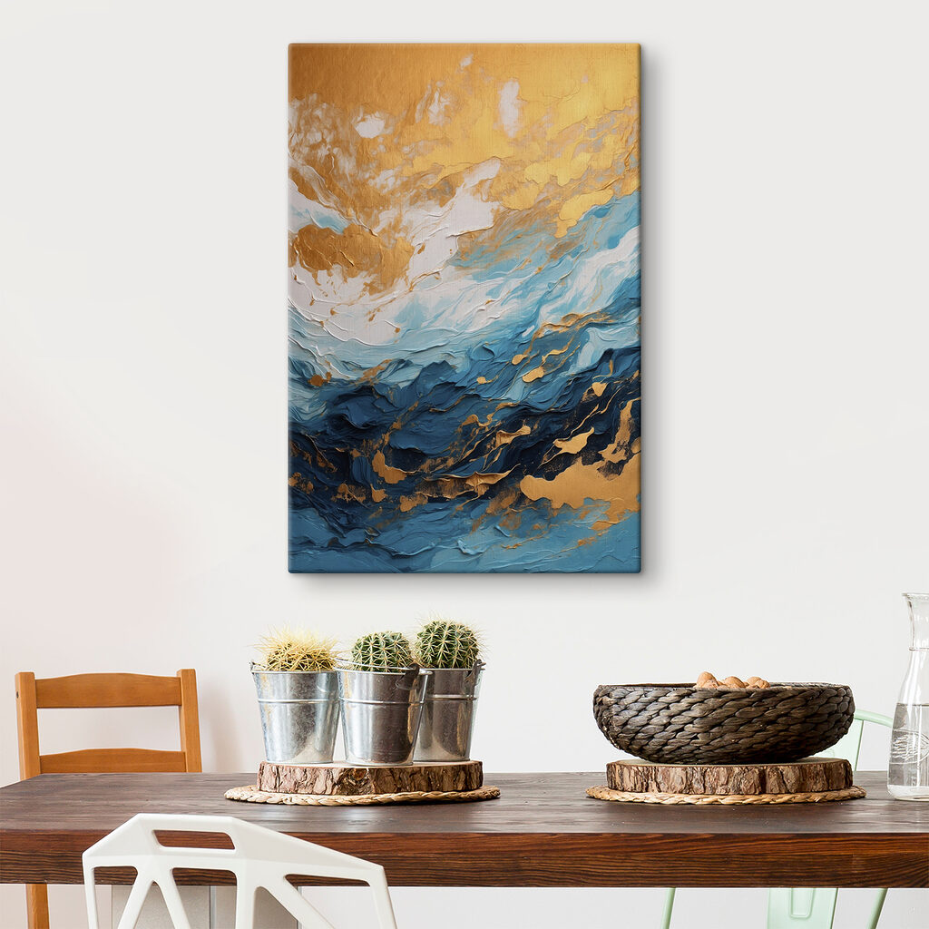 Azure currents meet amber shores