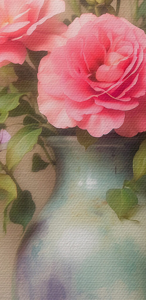 Vase with flowers on a shelf Vase with flowers on a shelf