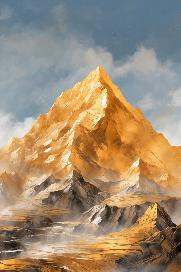 Mountain with clouds in the sky Mountain with clouds in the sky